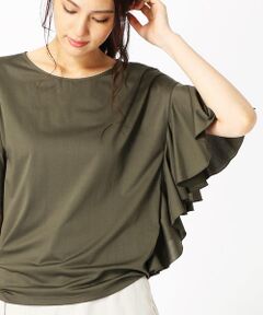 アシンメトリーフリルTシャツ