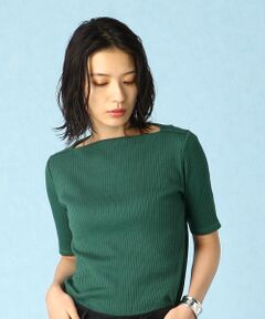 5分袖リブＴシャツ