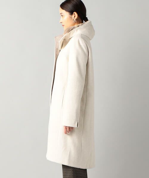 アンゴラウールショートフリース仕上げ スタンドフーデッドコート毎年販売される定番のコートです