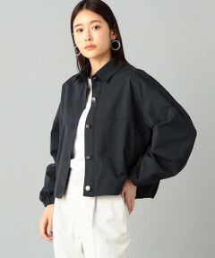 【セットアップ対応】綿麻ポリエステルストレッチ  シャツブルゾン