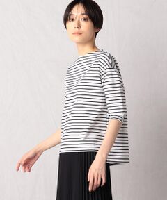 コットンポンチボーダー ボートネックＴシャツ