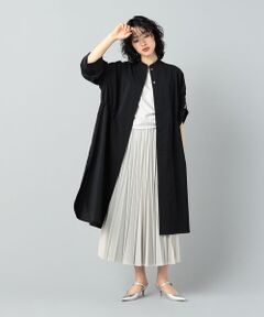 【WEB限定カラー/セットアップ対応】ポリエステルキュプラメランジ ロングシャツ