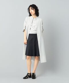 【WEB限定カラー/セットアップ対応】ポリエステルキュプラメランジ ロングシャツ