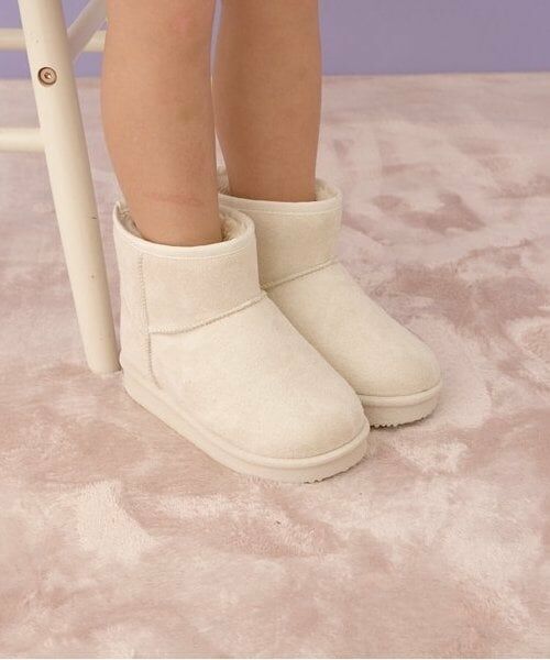 Lycee mine / リセマイン ブーツ（ショート丈） | ぬくぬくフェイクムートンブーツ（アイボリー）