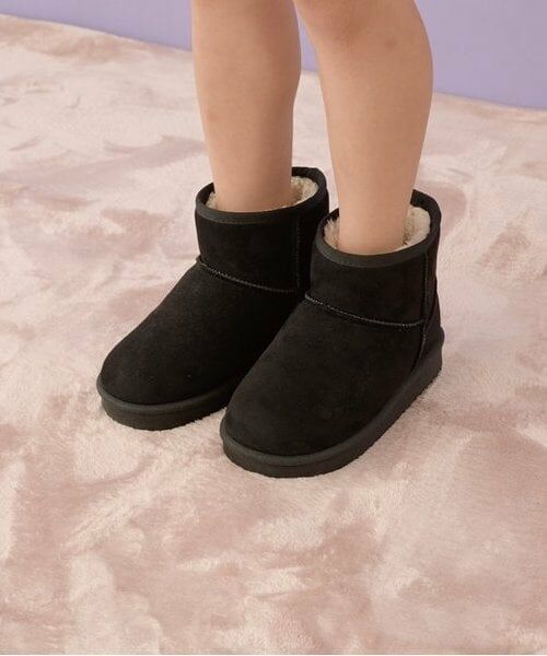 Lycee mine / リセマイン ブーツ（ショート丈） | ぬくぬくフェイクムートンブーツ（黒）