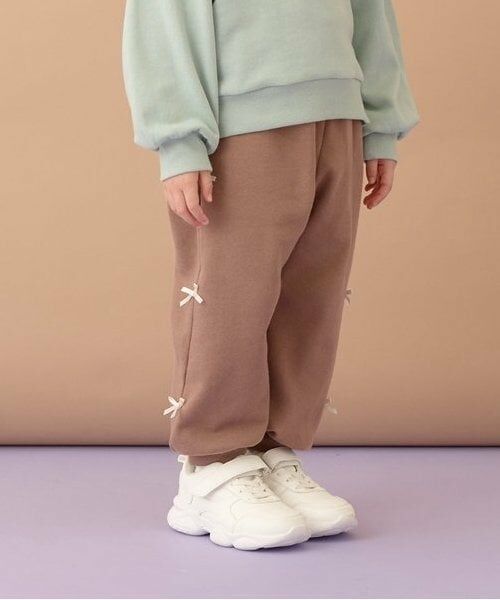 Lycee mine / リセマイン その他パンツ | 【毛玉バイバイ】リボン付き裾リブスウェット（モカ）
