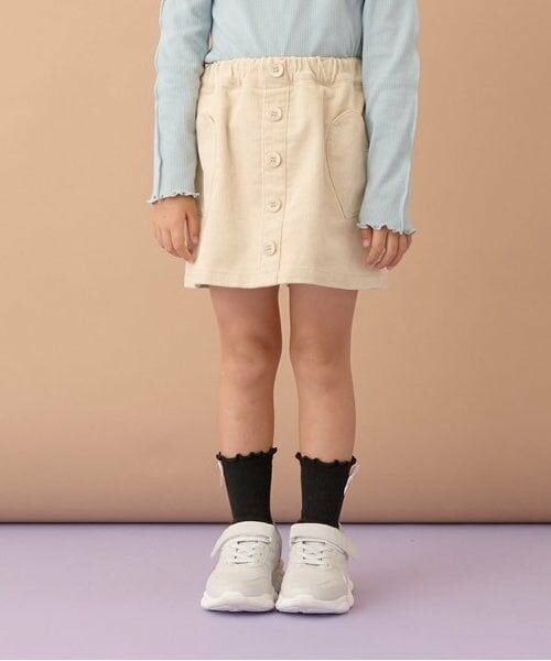 Lycee mine / リセマイン ショート・ハーフ・半端丈パンツ | ハートポケットコーデュロイスカパン（アイボリー）