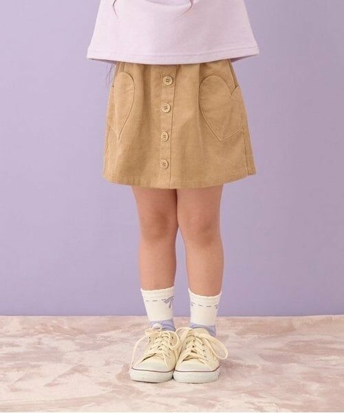 Lycee mine / リセマイン ショート・ハーフ・半端丈パンツ | ハートポケットコーデュロイスカパン（ベージュ）