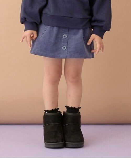 Lycee mine / リセマイン ショート・ハーフ・半端丈パンツ | ハートポケットコーデュロイスカパン（モデレート ブルー）