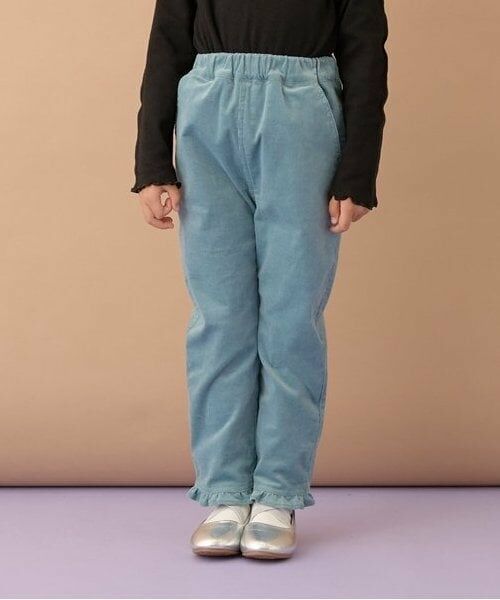 Lycee mine / リセマイン その他パンツ | ハートポケット裾フリルコーデュロイパンツ（ブルー グリーン）