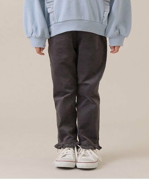 Lycee mine / リセマイン その他パンツ | ハートポケット裾フリルコーデュロイパンツ（チャコール）