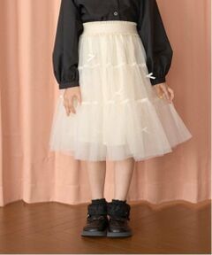 Lycee mine / リセマイン ミニ・ひざ丈スカート | 【新色追加】リボン付きティアードチュールスカート