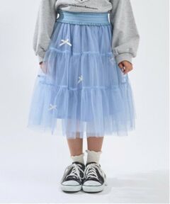 Lycee mine / リセマイン ミニ・ひざ丈スカート | 【新色追加】リボン付きティアードチュールスカート