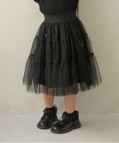 Lycee mine / リセマイン ミニ・ひざ丈スカート | 【新色追加】リボン付きティアードチュールスカート