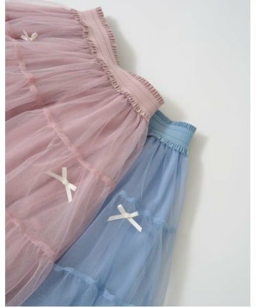 Lycee mine / リセマイン ミニ・ひざ丈スカート | 【新色追加】リボン付きティアードチュールスカート | 詳細6