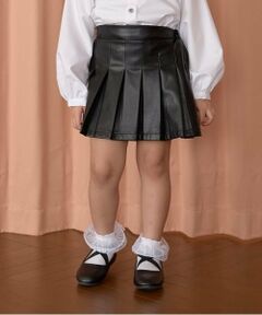 Lycee mine / リセマイン ミニ・ひざ丈スカート | 【やわらか合皮】インナーパンツ付きプリーツスカート