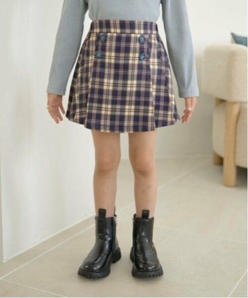 Lycee mine / リセマイン ショート・ハーフ・半端丈パンツ | タックプリーツスカパン（紺）