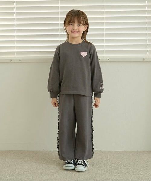 Lycee mine / リセマイン その他パンツ | 【毛玉バイバイ裏起毛裏毛】サイドフリルワイドシルエットスウェットパンツ | 詳細12