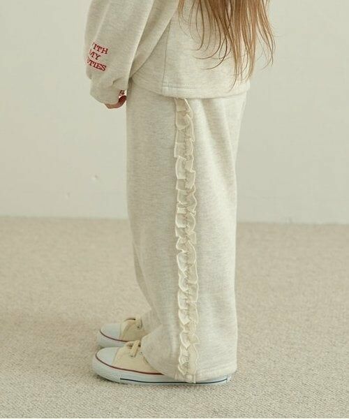 Lycee mine / リセマイン その他パンツ | 【毛玉バイバイ裏起毛裏毛】サイドフリルワイドシルエットスウェットパンツ | 詳細8