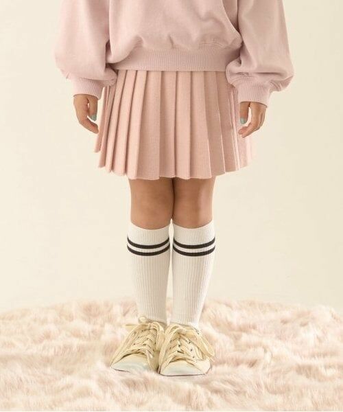 Lycee mine / リセマイン ミニ・ひざ丈スカート | ニットプリーツスカート（ピンク）