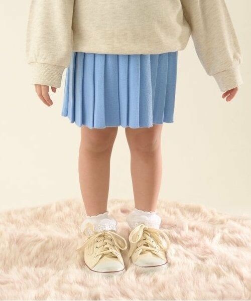 Lycee mine / リセマイン ミニ・ひざ丈スカート | ニットプリーツスカート（ブルー グレー）