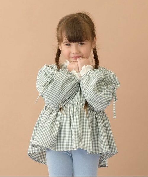 Lycee mine / リセマイン シャツ・ブラウス | ボリュームたっぷりペプラムブラウス（モデレート グリーン）