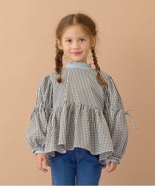 Lycee mine / リセマイン シャツ・ブラウス | ボリュームたっぷりペプラムブラウス（黒）