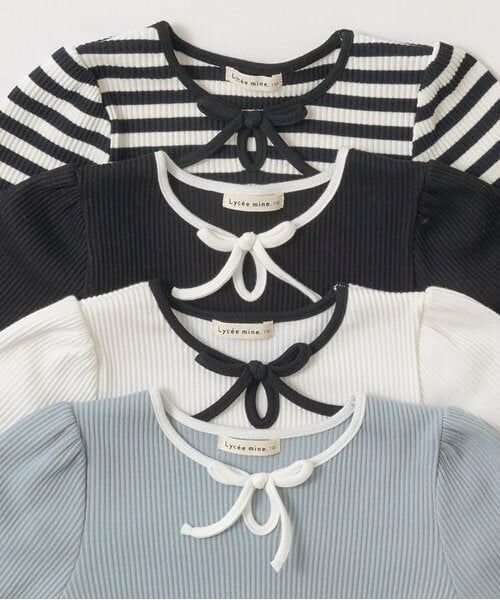 Lycee mine / リセマイン Tシャツ | 【ミニ丈】バイカラーテレコトップス | 詳細5