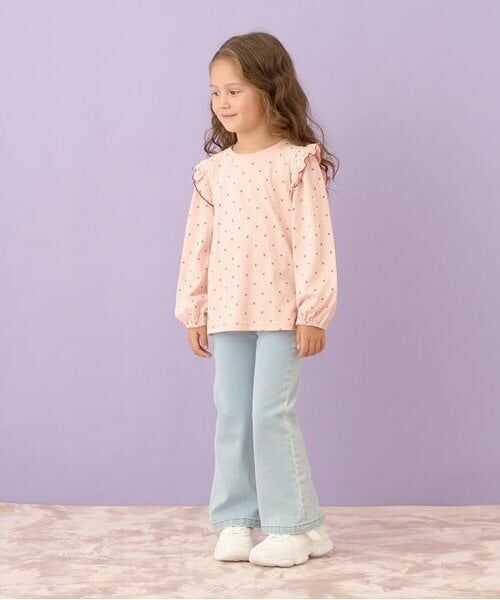 Lycee mine / リセマイン Tシャツ | 【型崩れしないやわらかコットン】フリル付きボリュームスリーブ総柄Tシャツ | 詳細10