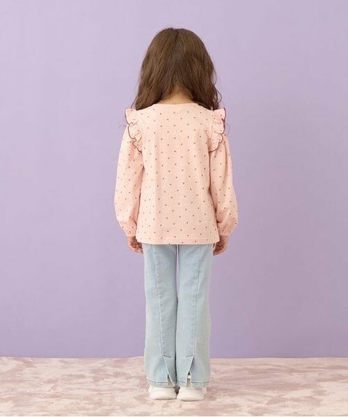 Lycee mine / リセマイン Tシャツ | 【型崩れしないやわらかコットン】フリル付きボリュームスリーブ総柄Tシャツ | 詳細12