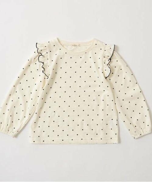 Lycee mine / リセマイン Tシャツ | 【型崩れしないやわらかコットン】フリル付きボリュームスリーブ総柄Tシャツ | 詳細2