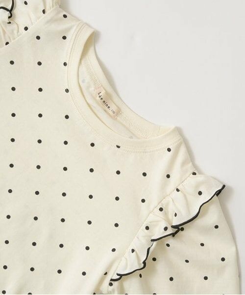 Lycee mine / リセマイン Tシャツ | 【型崩れしないやわらかコットン】フリル付きボリュームスリーブ総柄Tシャツ | 詳細4