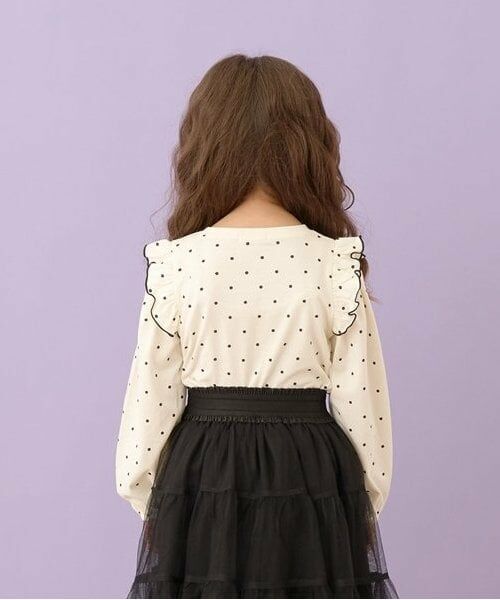 Lycee mine / リセマイン Tシャツ | 【型崩れしないやわらかコットン】フリル付きボリュームスリーブ総柄Tシャツ | 詳細8