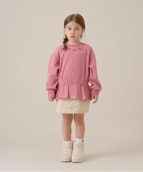Lycee mine / リセマイン スウェット | 【ふわふワッフル】お花付きペプラムトップス | 詳細10