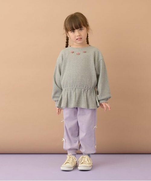 Lycee mine / リセマイン スウェット | 【ふわふワッフル】お花付きペプラムトップス | 詳細14