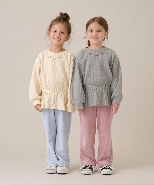 Lycee mine / リセマイン スウェット | 【ふわふワッフル】お花付きペプラムトップス | 詳細16
