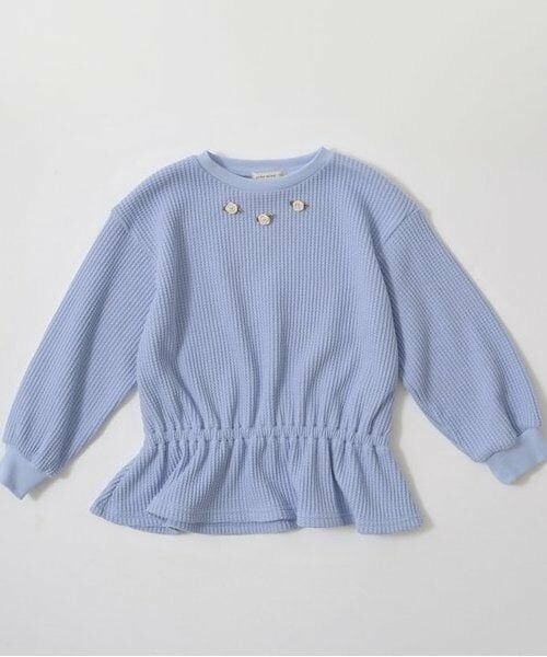 Lycee mine / リセマイン スウェット | 【ふわふワッフル】お花付きペプラムトップス | 詳細2