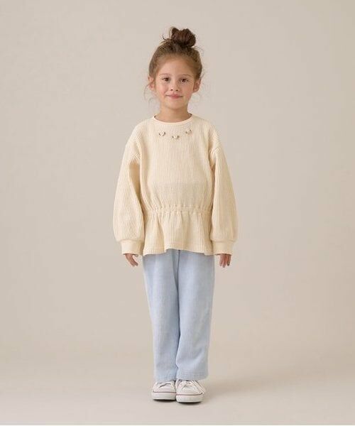 Lycee mine / リセマイン スウェット | 【ふわふワッフル】お花付きペプラムトップス | 詳細8