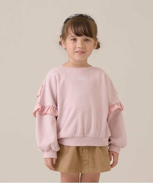 Lycee mine / リセマイン スウェット | 【毛玉バイバイ裏毛】【どちらが前でもOK!】フリルスウェット（ライト ピンク）