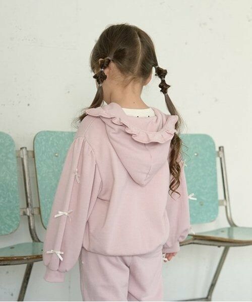 Lycee mine / リセマイン パーカー | 【毛玉バイバイ裏毛】リボン付きフリルジップパーカ | 詳細10