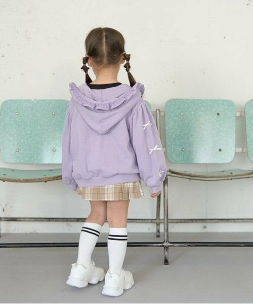 Lycee mine / リセマイン パーカー | 【毛玉バイバイ裏毛】リボン付きフリルジップパーカ | 詳細12