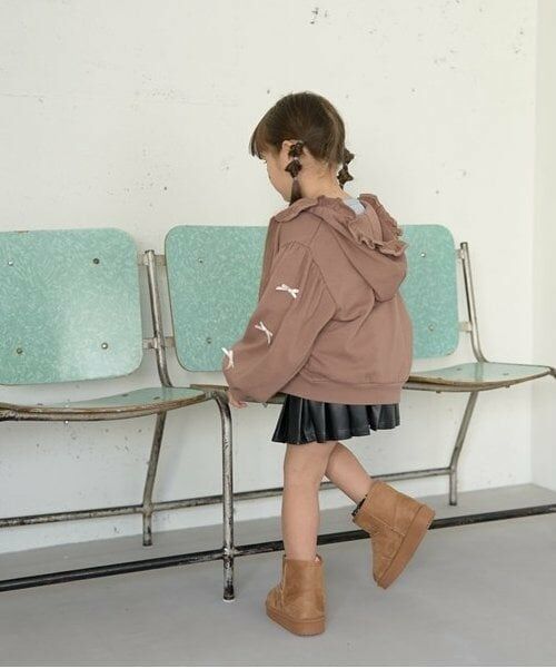 Lycee mine / リセマイン パーカー | 【毛玉バイバイ裏毛】リボン付きフリルジップパーカ | 詳細14