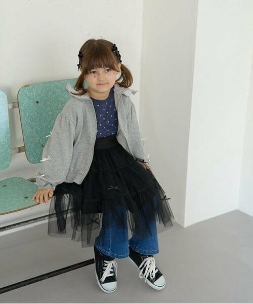 Lycee mine / リセマイン パーカー | 【毛玉バイバイ裏毛】リボン付きフリルジップパーカ | 詳細17