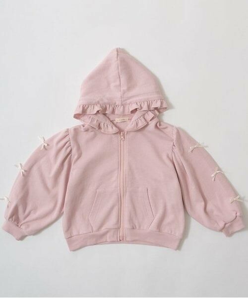 Lycee mine / リセマイン パーカー | 【毛玉バイバイ裏毛】リボン付きフリルジップパーカ | 詳細2