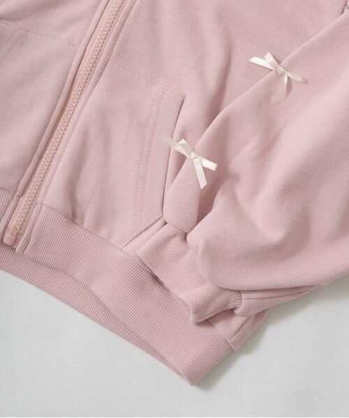 Lycee mine / リセマイン パーカー | 【毛玉バイバイ裏毛】リボン付きフリルジップパーカ | 詳細5