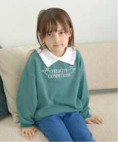 Lycee mine / リセマイン スウェット | 【毛玉バイバイ裏毛】フリル衿付きロゴ刺しゅうスウェット