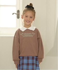 Lycee mine / リセマイン スウェット | 【毛玉バイバイ裏毛】フリル衿付きロゴ刺しゅうスウェット