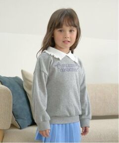 Lycee mine / リセマイン スウェット | 【毛玉バイバイ裏毛】フリル衿付きロゴ刺しゅうスウェット