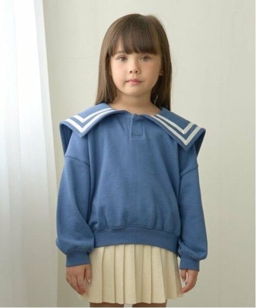 Lycee mine / リセマイン スウェット | 【毛玉バイバイ裏毛】セーラーカラースウェット（インク ブルー）
