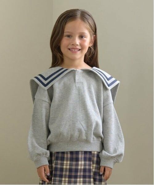 Lycee mine / リセマイン スウェット | 【毛玉バイバイ裏毛】セーラーカラースウェット（トップ グレー）